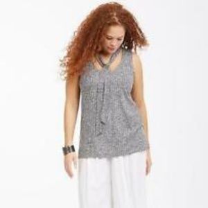 Lane Bryant GREEN Ribbed Tie Neck Tank NWT 26/28